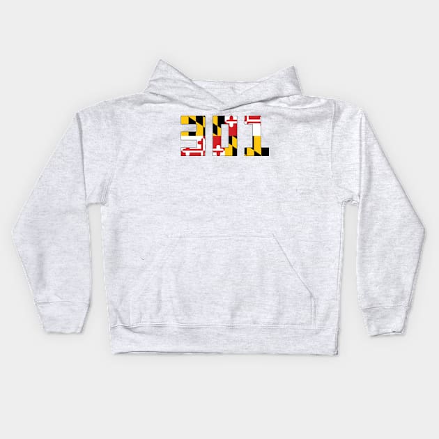 301 Maryland Flag Kids Hoodie by polliadesign